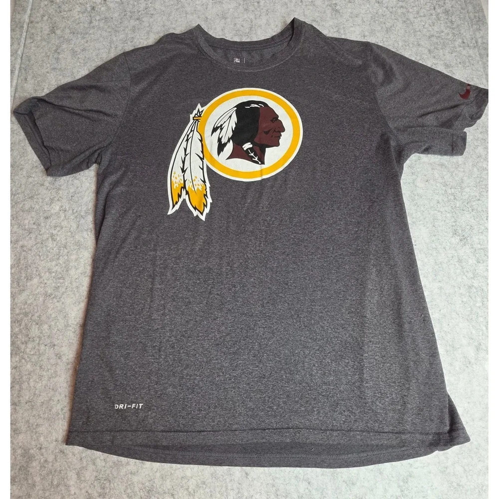 Nike NFL Washington Redskins Dri-FIT Gray Graphic T-Shirt Large Athletic Cut